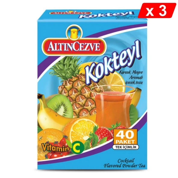 Altıncezve Kokteyl Aromalı Tek İçimlik İçecek Tozu 40 x 1.5 Gr - 3LÜ PAKET