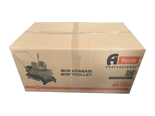 A Form Çift Kovalı Tekerlekli Presli Temizlik Arabası Seti - Mop Arabası