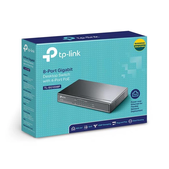 Tp-Link TL-SG1008P 8 Port 4 Port Poe+ 10-100-1000 Mbps Switch  Çelik Kasa - Resim 3