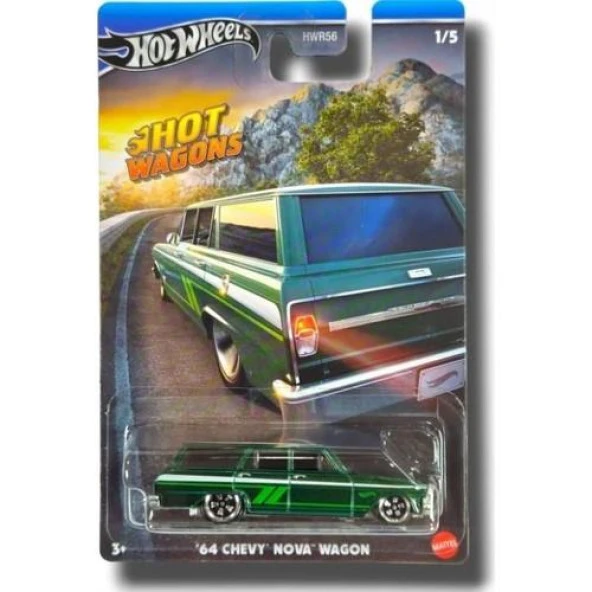 Hot Wheels Premium Hot Wagons 64 Chevy Nova Wagon HRR89