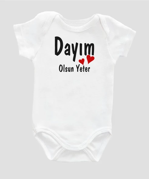 Organik %100 Pamuk Dayım Olsa Yeter Baskılı Bebek Body ZBN070