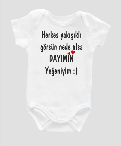 Organik %100 Pamuk Herkes Yakışıklı Görsün Baskılı Bebek Body ZBN072