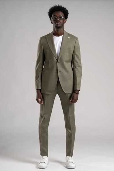 SİR Regular Fit Yarım Astarlı %100 Linen (Keten) Kumaş Takım Elbise - 3