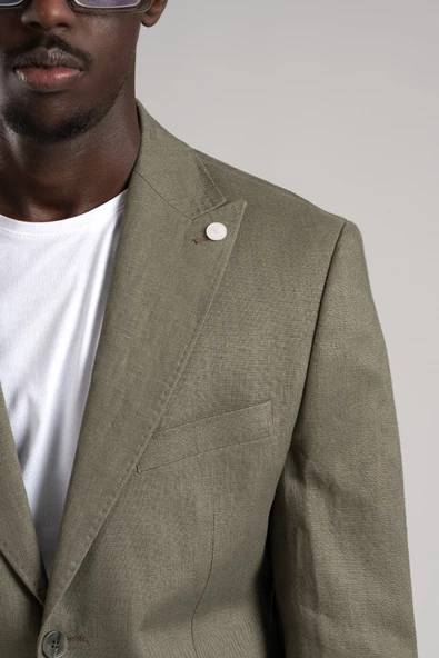 SİR Regular Fit Yarım Astarlı %100 Linen (Keten) Kumaş Takım Elbise - 6