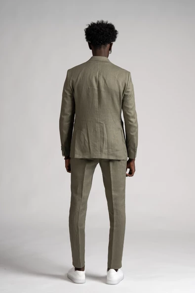 SİR Regular Fit Yarım Astarlı %100 Linen (Keten) Kumaş Takım Elbise - 4