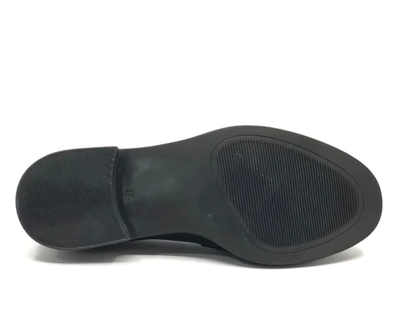 Feles Toka Taş Detaylı Triko Loafer Kadın Babet Ayakkabı - Resim 12