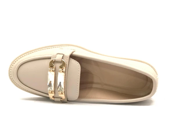 Feles Taş Toka Detaylı Loafer Kadın Babet Ayakkabı - 8