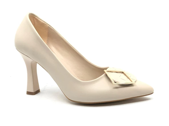 Feles Toka Detaylı Stiletto Kadın Topuklu Ayakkabı - 5