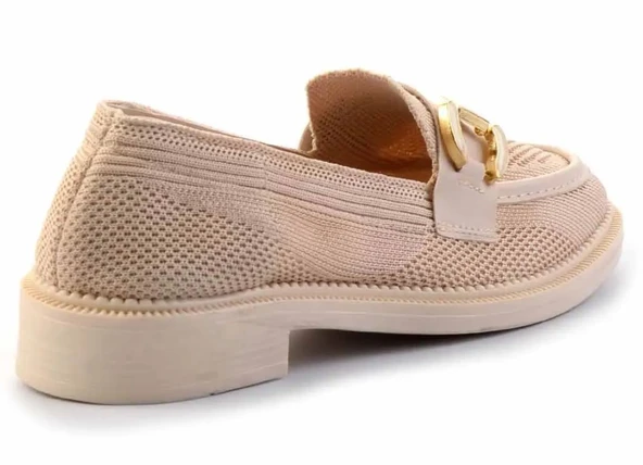 Feles Toka Detaylı Triko Loafer Kadın Babet Ayakkabı - 7