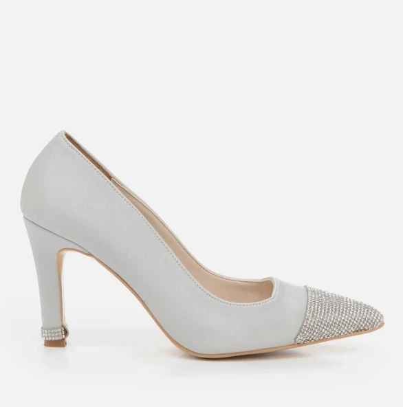 Feles Sten Taş Detaylı Kadın Topuklu Ayakkabı Stiletto - Resim 3