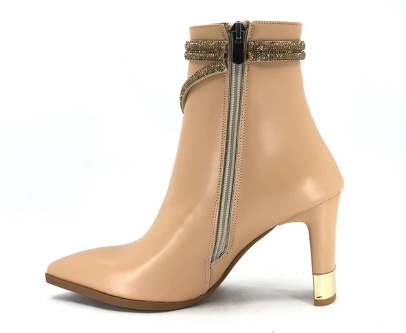 Feles Taşlı Topuklu Kadın Bot - Resim 4