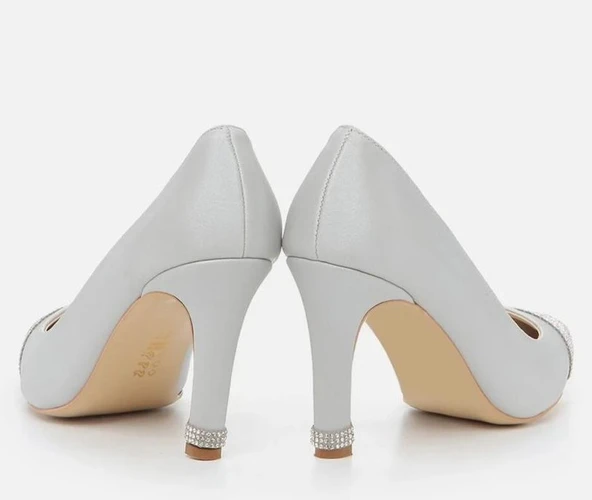 Feles Sten Taş Detaylı Kadın Topuklu Ayakkabı Stiletto - 11
