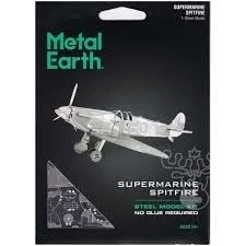 DIY 3D Metal Puzzle Supermarine spitfire Uçak 27 Parça Hediyelik Maket 14+yaş - 4