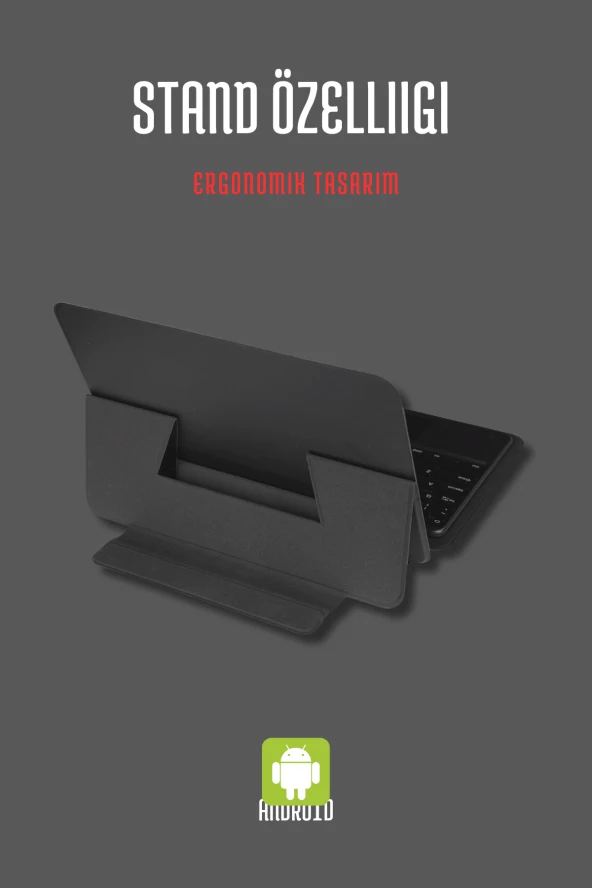 Fuchsia Savvy Keyboard Tab S9 FE Plus Bluetooh Bağlantılı Standlı Klavyeli Tablet Kılıfı - Resim 2