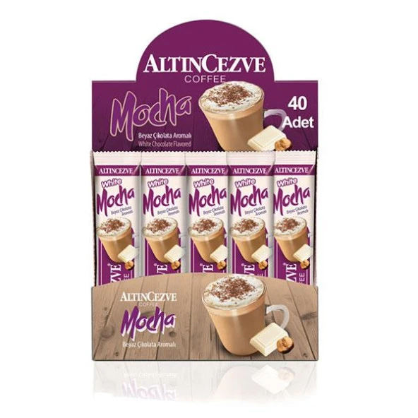 Altıncezve 3ü1 Arada | Üçü bir arada White Mocha Beyaz Çikolata Aromalı (Tek İçimlik) 17 Gr x 40 Adet