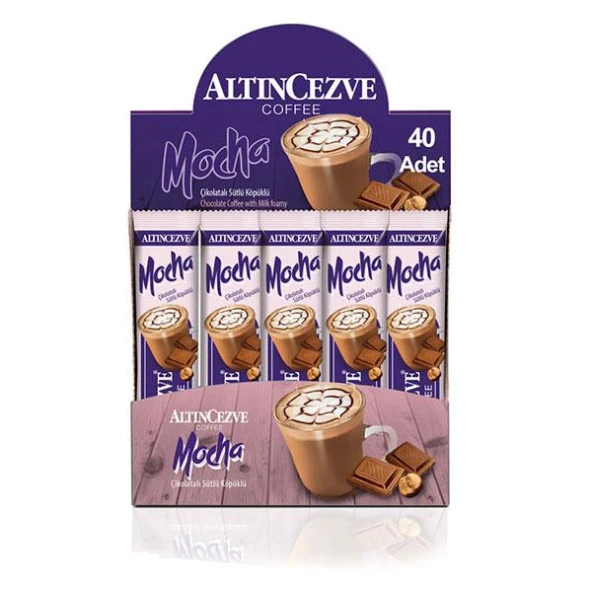 Altıncezve 3ü1 Arada | Üçü bir arada Mocha Çikolatalı Sütlü Köpüklü (Tek İçimlik) -17 Gr x 40 Adet