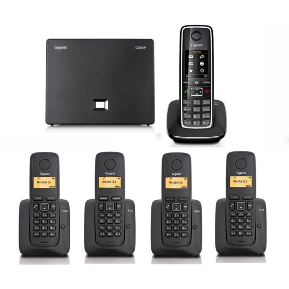 Gigaset C530 IP 5 Dahili Dect Telsiz Kablosuz Telefon Santrali
