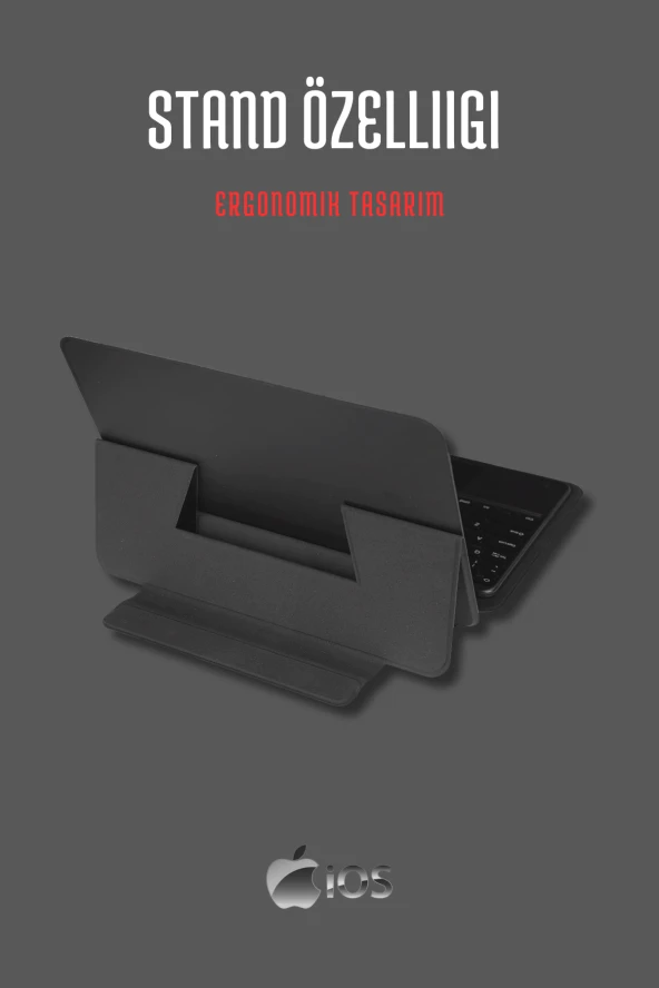 iPad Air 11 2024 M2 Uyumlu Fuchsia Touch Padli Bluetoothlu Klavyeli Standlı Tablet Kılıfı - Resim 3