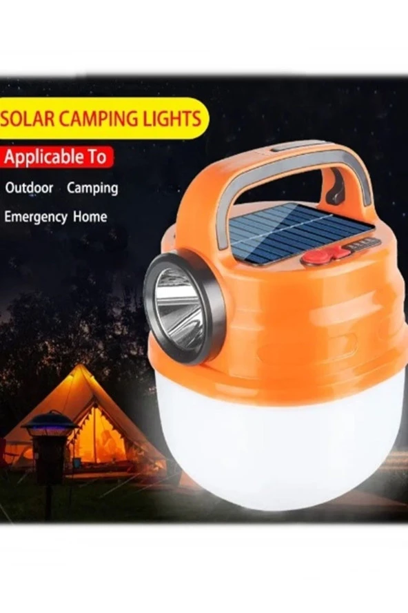 Kamp Feneri Solar Güneş Enerjili Taşınabilir Acil Durum Feneri 50 W Parlak Güçlü Çadır Feneri - 4