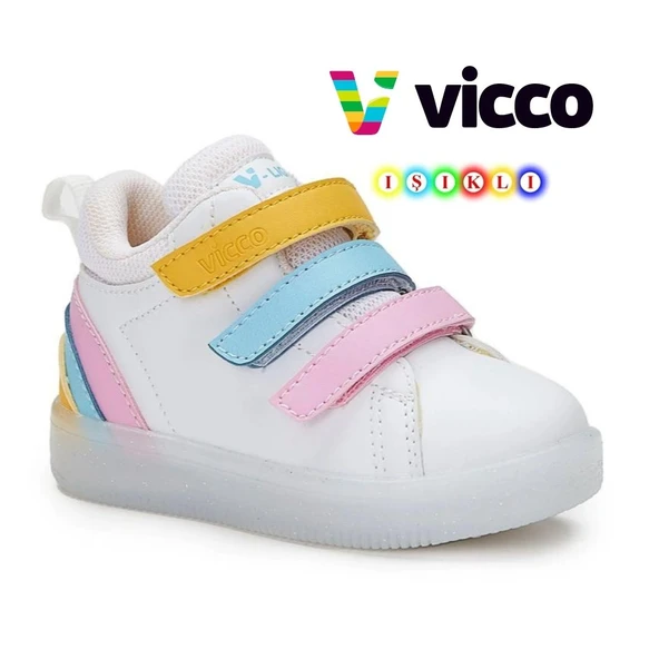 Vicco Rainbow Işıklı Ortopedik Çocuk Boğazlı Spor Ayakkabı - Resim 5