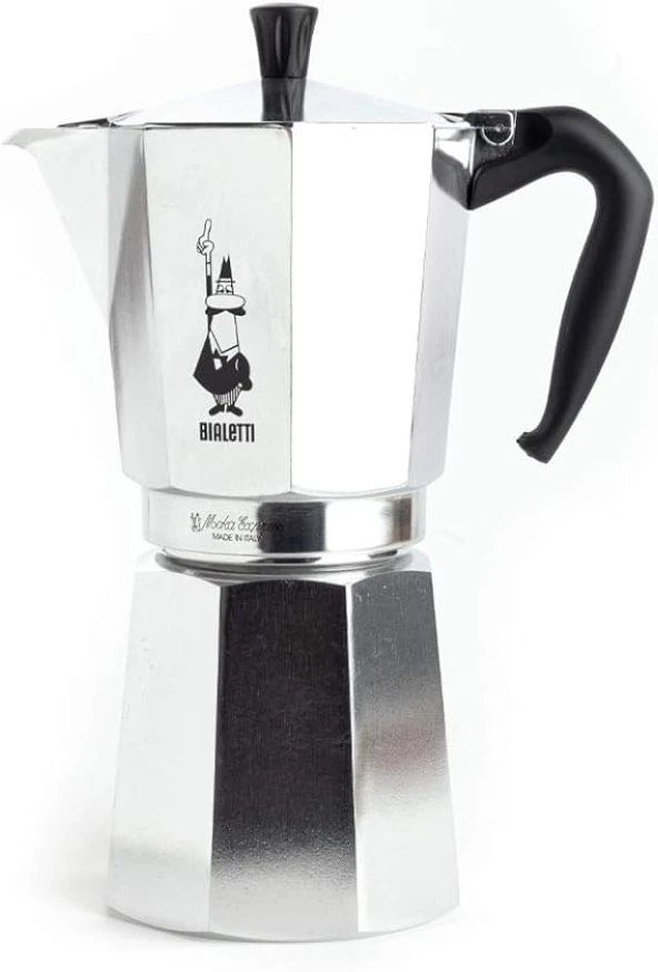 Bialetti Moka Express Espresso Cezvesi, 3 Kişilik, 130 ml Hacim, Alüminyum Döküm Gövde ve Termoplas