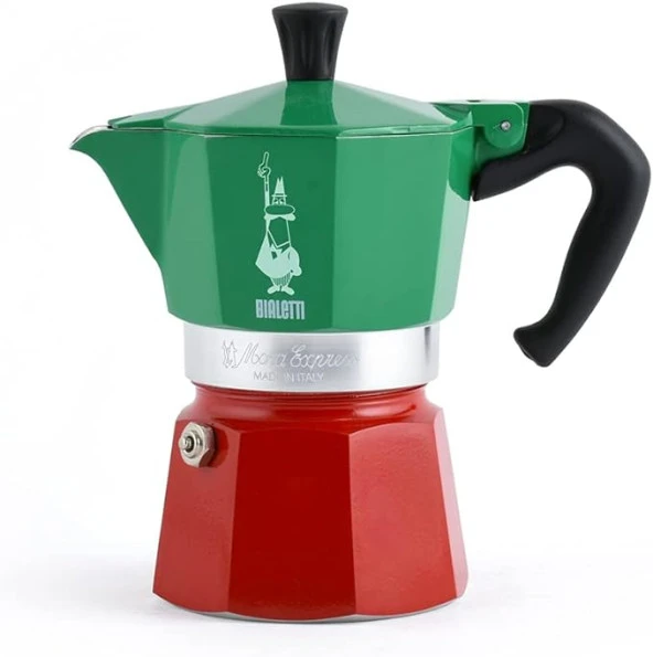 Bialetti - Moka Express Italia: 3 Cups Ocak Üstü Espresso Pişirici - 130ml - Karma Renk - Alüminyum