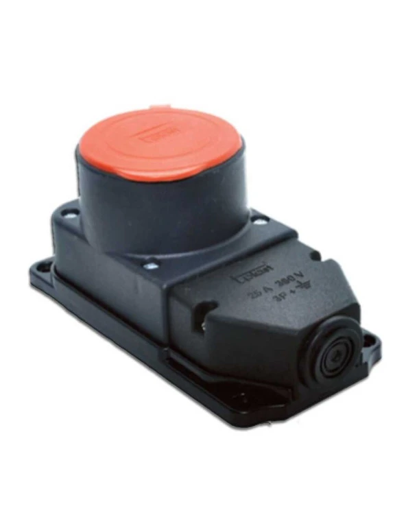 Tp Electric 3104 306 0300 3X25A Kauçuk Duvar Prizi (Yeni Klemensli Tip)