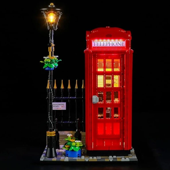 BRIKSMAX Lego-21347 Kırmızı Londra Telefon Kutusu için Led Aydınlatma Kiti - Lego Fikirleri Yapı Se