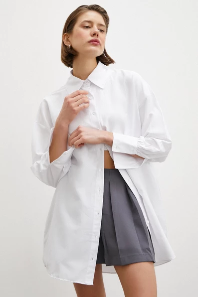 Gömlek Etek Elbise Takım Gri - 4