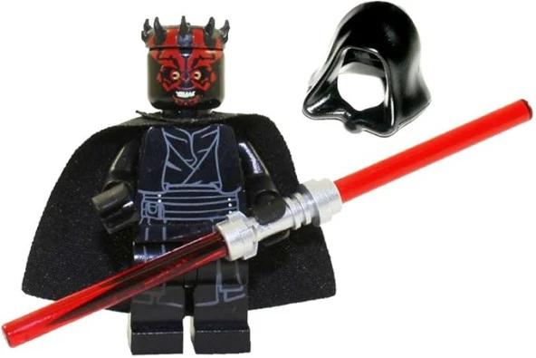 LEGO Star Wars Sith Mini Figür - Darth Maul Evil Smile Boynuzlu, Kapüşonlu ve Lightsaber (75096) LE