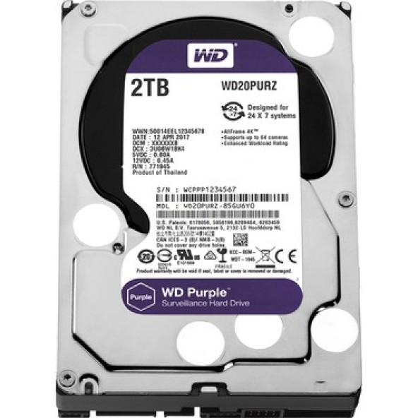 2TB  WESTERNG DİGİTAL WD20PURZ HARDDİSK