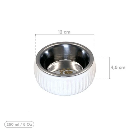 Periboia Mikopet Organik Seramik Mama Kabı Beyaz - 2