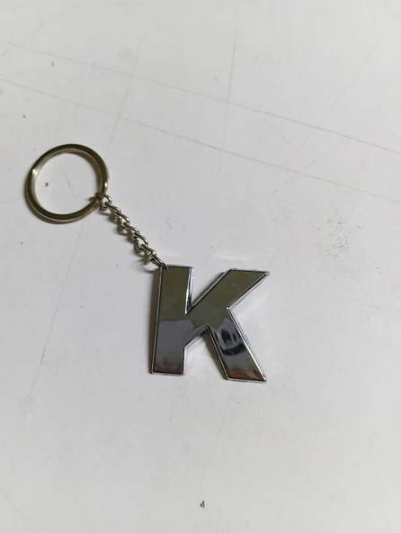 Periboia K Harfi Plastik Krom Kaplama Anahtarlık- Harf Çanta Süsü - 2