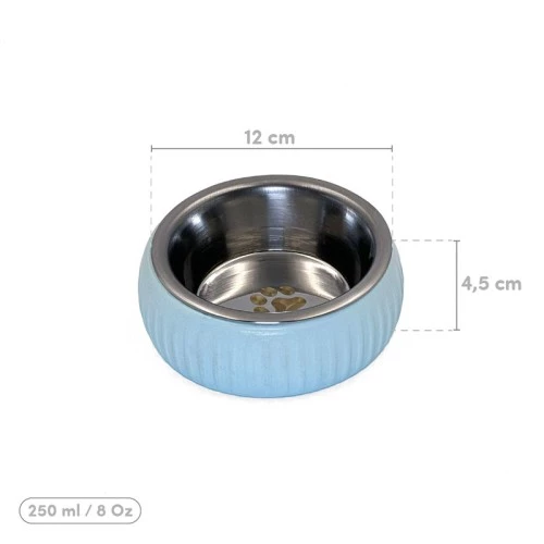 Periboia Mikopet Organik Seramik Mama Kabı Mavi - 5
