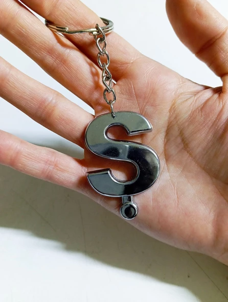 Periboia Ş Harfi Plastik Krom Kaplama Anahtarlık- Harf Çanta Süsü ürün görseli