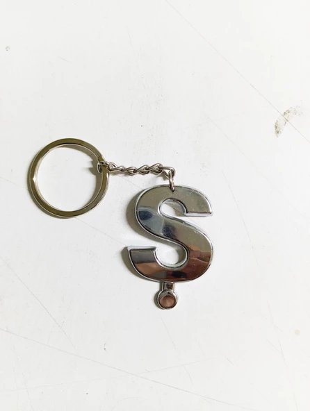 Periboia Ş Harfi Plastik Krom Kaplama Anahtarlık- Harf Çanta Süsü - Resim 3