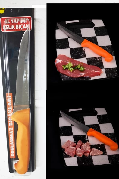 Periboia Plastik Saplı 26 cm Kurban Bıçağı Yemek Mutfak Bıçağı No.1 - 2