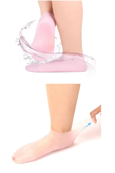 Periboia 1 çift silikon jel topuk nemlendirici çorap ayak bakımı çatlama koruyucu krem çorabı - 4