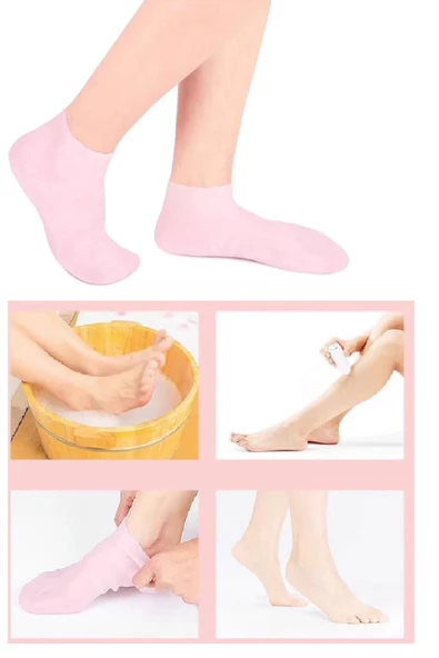 Periboia 1 çift silikon jel topuk nemlendirici çorap ayak bakımı çatlama koruyucu krem çorabı - 5