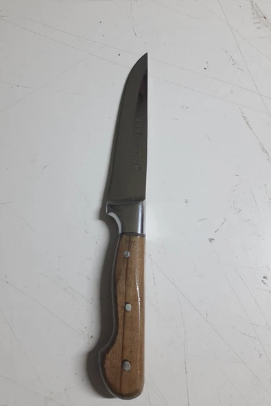 Periboia Ahşap Saplı 29 cm Kurban Bıçağı  Metalik Korumalı Yemek Mutfak Bıçağı No.2 - 3