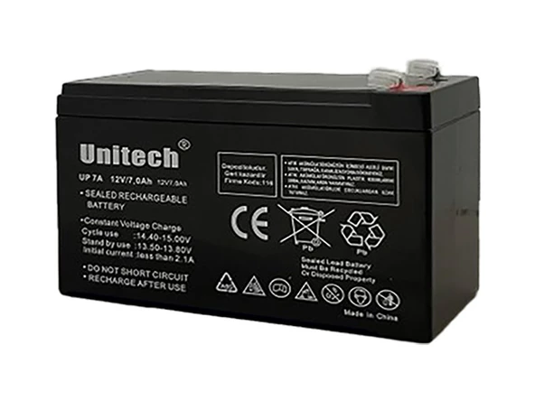 Unitech Akü 12V/7.0Ah Bakımsız Kuru Akü - 2