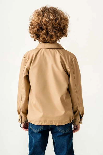 Çift Göğüs Cepli Fermuarlı Lastikli Ayarlanabilir Bel Erkek Çocuk Ceket - 8