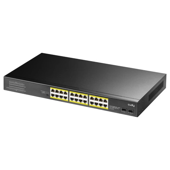 CUDY GS1028PS2 24 Port Gigabit 2-SFP 300w Full PoE Yönetilemez Switch - Resim 2