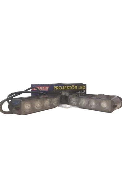 Hko off Road Projektor 11 Cm Mavi 4 Led Çakarlı 9-30v 2 Li