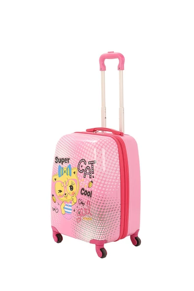 V307 ABS ÇOCUK VALİZ-PEMBE - SUPER CAT BASKI - 2