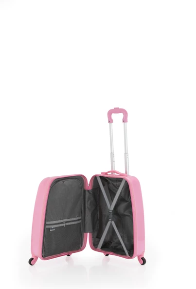 V307 ABS ÇOCUK VALİZ-PEMBE DALMAÇYALI - 4