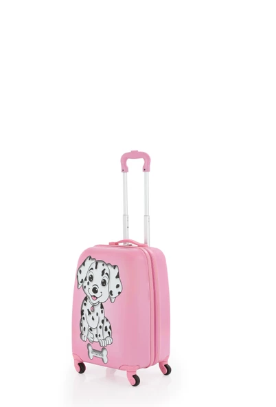 V307 ABS ÇOCUK VALİZ-PEMBE DALMAÇYALI - 2