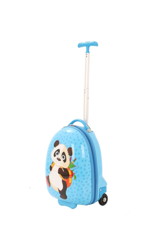 V308 ABS ÇOCUK VALİZ-MAVİ-PANDA BASKI - 2
