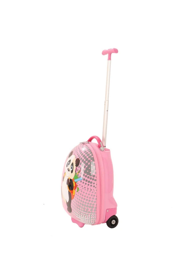 V308 ABS ÇOCUK VALİZ-PEMBE-PANDA BASKI - 2