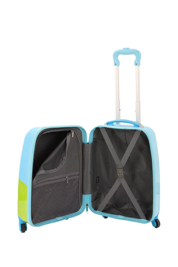 V307 ABS ÇOCUK VALİZ-MAVİ-UÇAN KAYKAY BASKI - 4